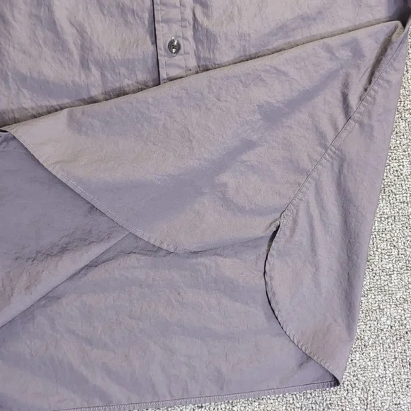 All Saints Rivera Long Sleeve Button Down Shirt Size Medium in Stone Gray - Picture 7 of 11